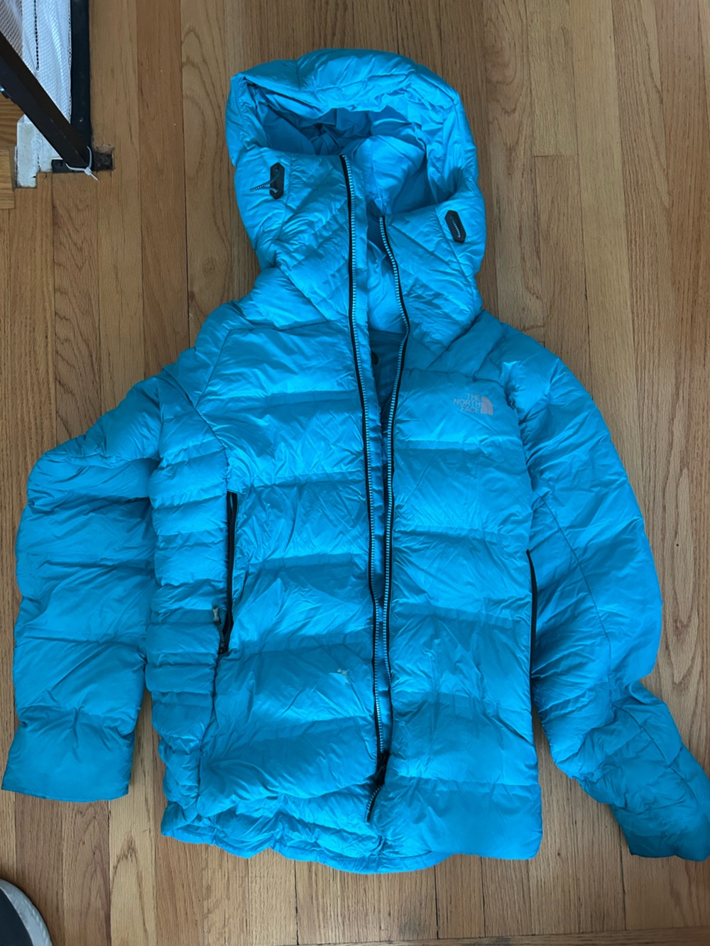 The North Face Women's Teal Down Hooded Puffer Jacket